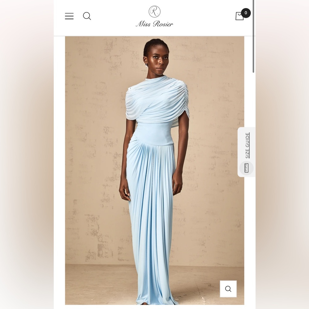 BNWT Never Worn Miss Rosier Catherine Pleated Maxi Dress in Baby Blue